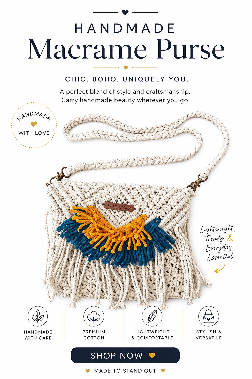Aurora Weave Macrame Bag — handcrafted cotton macrame
